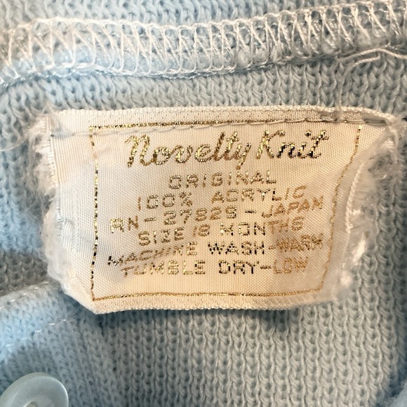 VINTAGE NOVELTY KNIT ACRYLIC 2 PC OUTFIT BABY 18 Months‎ Japan Photo Outfit - Picture 4 of 4